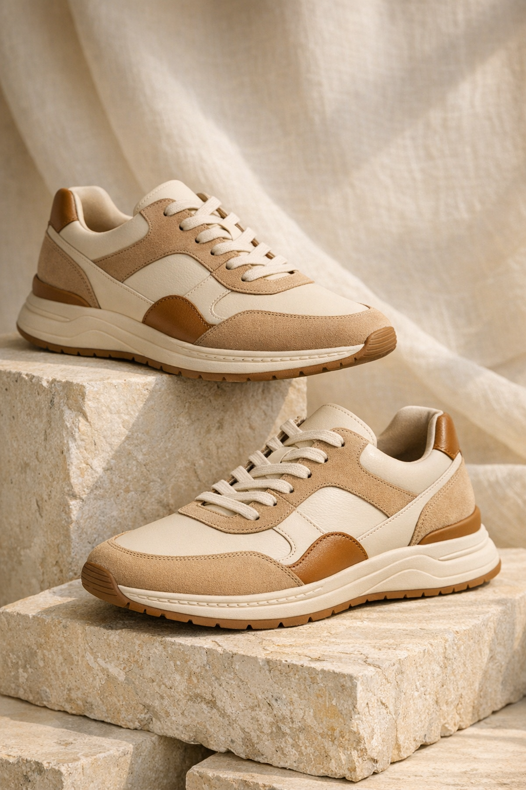 Premium sneakers photographed as a private label shoe manufacturer category example